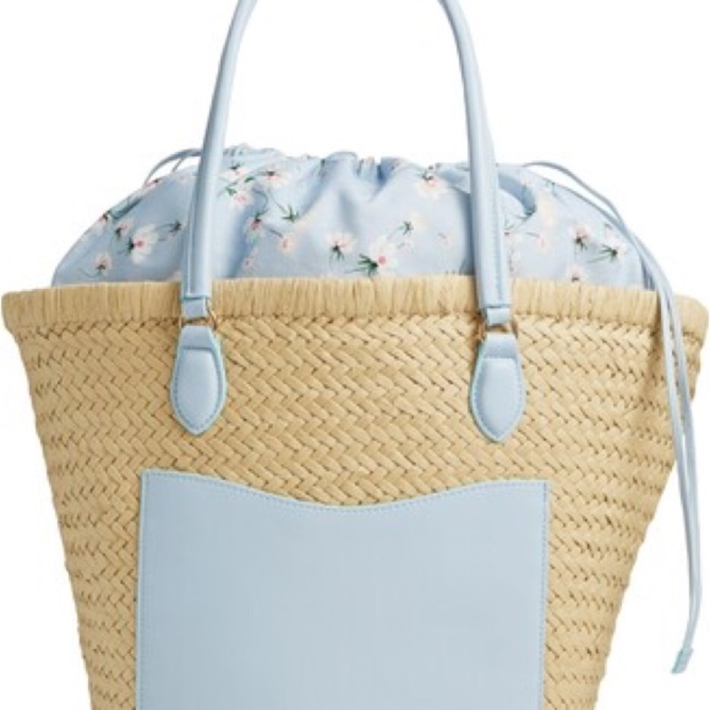 On 34th Isabellaa Straw Medium Drawstring Tote